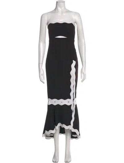 Pre-owned Simkhai Colorblock Pattern Midi Length Dress In Black