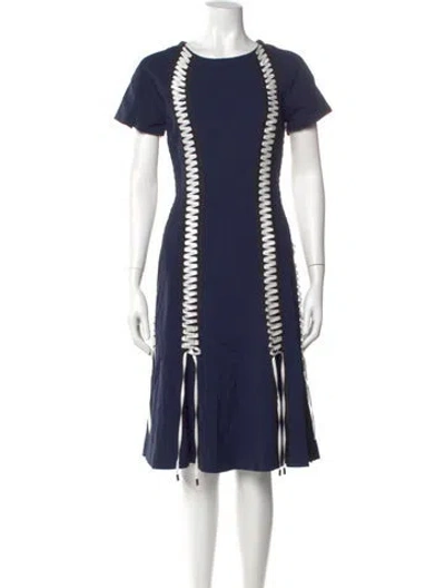 Pre-owned Simkhai Colorblock Pattern Midi Length Dress In Blue