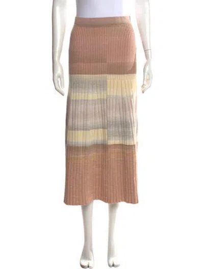 Pre-owned Simkhai Colorblock Pattern Midi Length Skirt In Neutrals