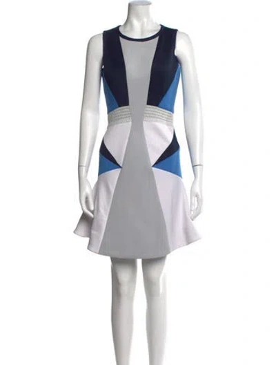 Pre-owned Simkhai Colorblock Pattern Mini Dress In Blue