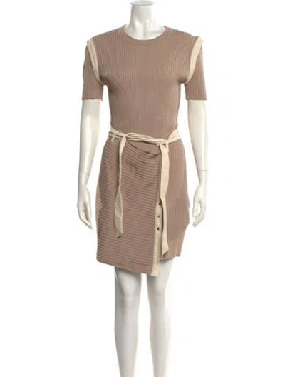 Pre-owned Simkhai Colorblock Pattern Mini Dress In Neutral