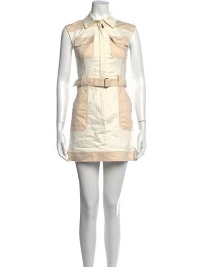 Pre-owned Simkhai Colorblock Pattern Mini Dress W/ Tags In White