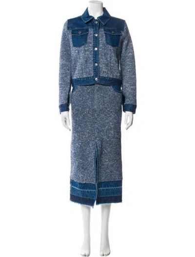 Pre-owned Simkhai Colorblock Pattern Skirt Set In Blue