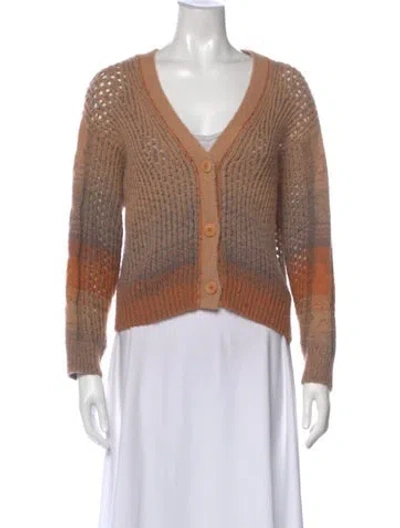 Pre-owned Simkhai Colorblock Pattern V-neck Sweater In Neutral