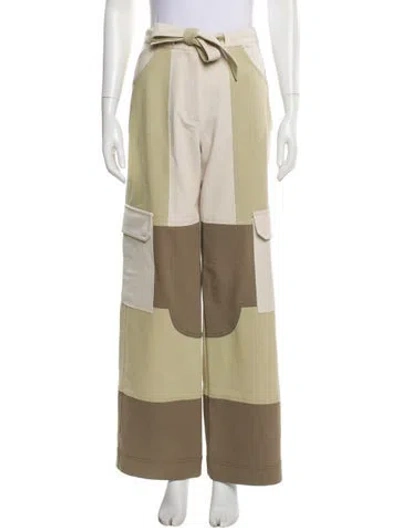 Pre-owned Simkhai Colorblock Pattern Wide Leg Pants In Neutral