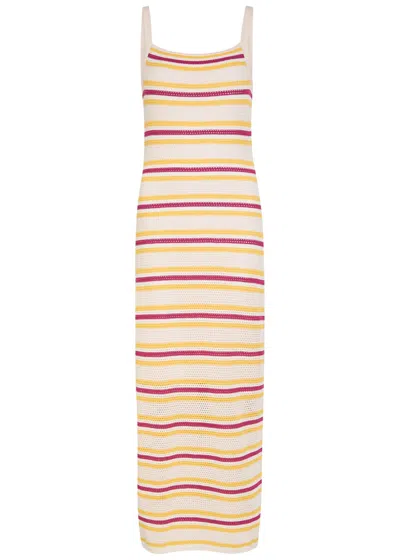 Simkhai Connelly Striped Open-knit Midi Dress In Multi