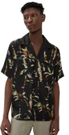 Simkhai Connor Regular Fit Palm Print Silk Camp Shirt In Windswept Palm Print
