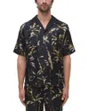 Simkhai Connor Regular Fit Palm Print Silk Camp Shirt In Windswept