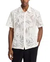 Simkhai Conrad Short Sleeve Mesh Button Front Shirt In White