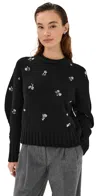 Simkhai Coraline Crew Neck Pullover Black In Black