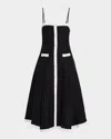 Simkhai Linen-blend Cordelia Midi Dress In Black