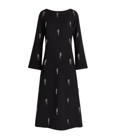 Simkhai Coretta Embellished Crepe Midi Dress In Black