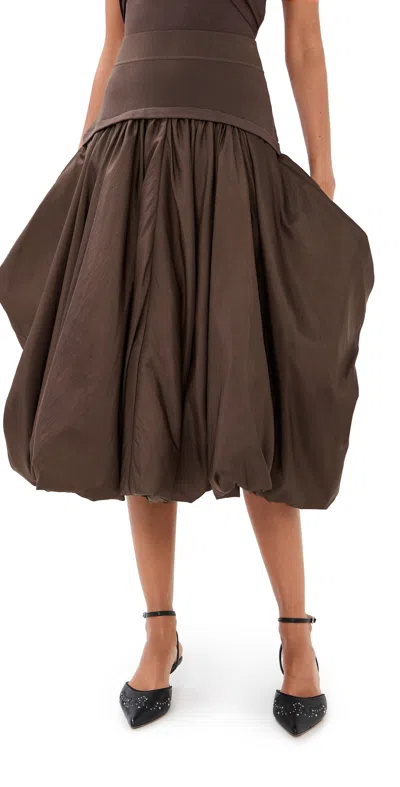 Simkhai Corinn Midi Skirt Chocolate In Brown