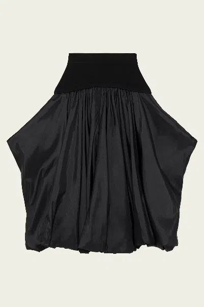 Simkhai Corinn Taffeta Knit Midi Skirt In Black