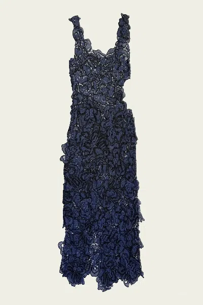 Simkhai Corinna Lace Midi Dress In Dark Indigo Multi In Blue