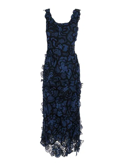 Simkhai Corinna Lace Midi Dress With V-neck And Thin Straps In Pattern