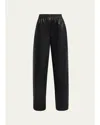Simkhai Corrine Leather Pull-on Pants In Black