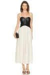 Simkhai Cortland Belted Bustier Midi Dress In Black Multi