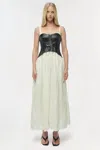 Simkhai Cortland Belted Bustier Midi Dress In Black Multi In Multi