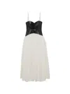 Simkhai Cortland Belted Bustier Midi Dress In Black Multi In White