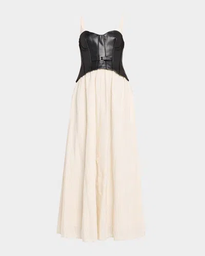 SIMKHAI CORTLAND BUSTIER MIDI DRESS