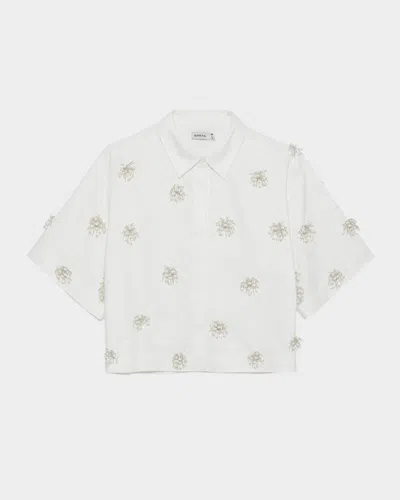 Simkhai Cosmo Embellished Camp Shirt In White