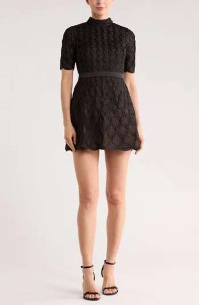 Simkhai Costina Short Sleeve Minidress In Brown
