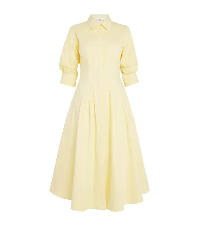 Simkhai Cotton-blend Jazz Midi Shirt Dress In Yellow