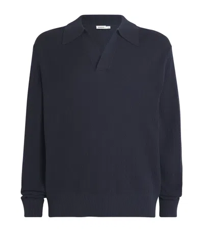 Simkhai Cotton-cashmere Horatio Polo Sweater In Navy
