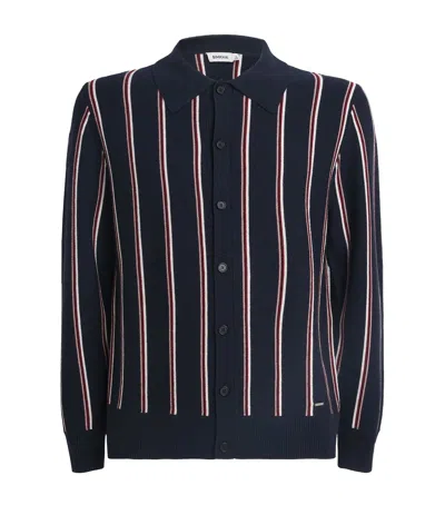 Simkhai Cotton-cashmere Stripe Cardigan In Blue