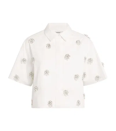 Simkhai Cotton Embellished Cosmo Shirt In White