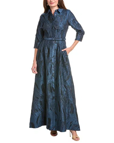 Simkhai Courtney Belted Gown In Blue