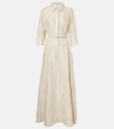 Simkhai Courtney Embellished Jacquard Gown In Beige