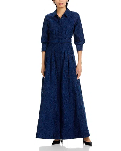 Simkhai Womens Midnight Courtney Jacquard Cotton-blend Gown In Blue
