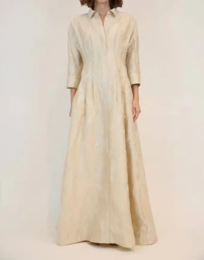 Simkhai Courtney Long Sleeve Belted Gown In Coconut