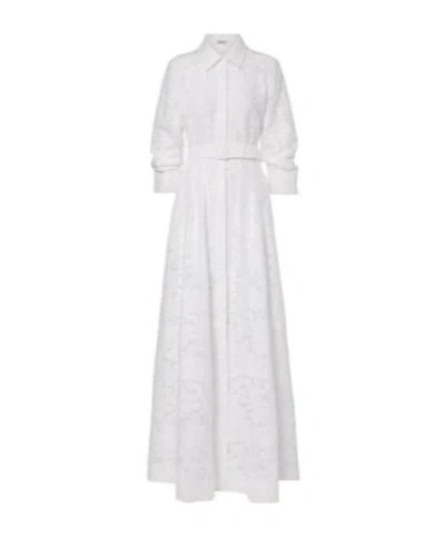 Simkhai Courtney Organza Jacquard Gown In White