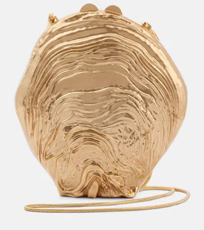 Simkhai Cove Shell Clutch In Gold
