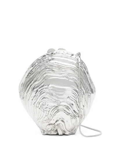 Simkhai Cove Shell Clutch In Silver