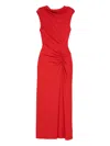 Simkhai Cowl-neck Draped Midi Dress In Red