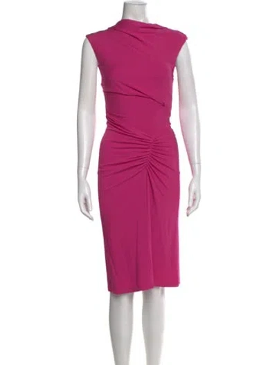 Pre-owned Simkhai Cowl Neck Knee-length Dress In Pink