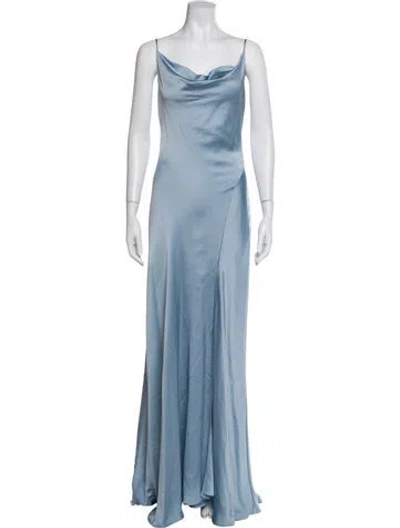 Pre-owned Simkhai Cowl Neck Long Dress In Blue