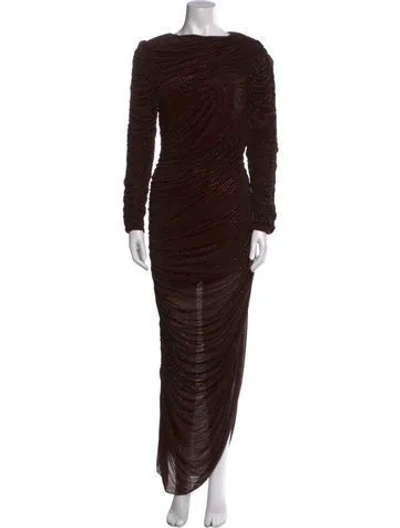 Pre-owned Simkhai Cowl Neck Long Dress In Brown