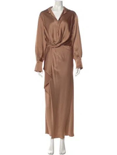 Pre-owned Simkhai Cowl Neck Long Dress In Brown