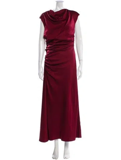 Pre-owned Simkhai Cowl Neck Long Dress In Burgundy