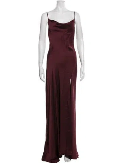 Pre-owned Simkhai Cowl Neck Long Dress In Burgundy