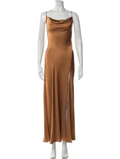 Pre-owned Simkhai Cowl Neck Long Dress In Gold