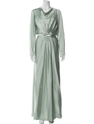 Pre-owned Simkhai Cowl Neck Long Dress In Green