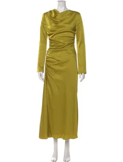 Pre-owned Simkhai Cowl Neck Long Dress In Green