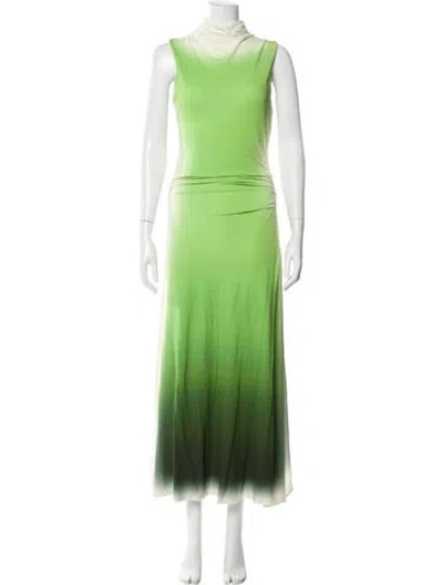 Pre-owned Simkhai Cowl Neck Long Dress In Green