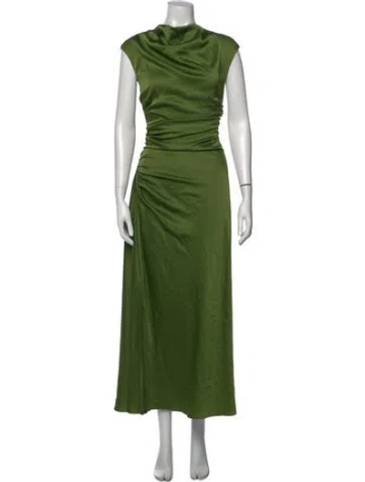 Pre-owned Simkhai Cowl Neck Long Dress In Green